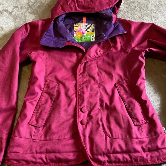 Womens BURTON Dry Ride Snow Board Ski Jacket size L Large Maroon - Picture 1 of 9